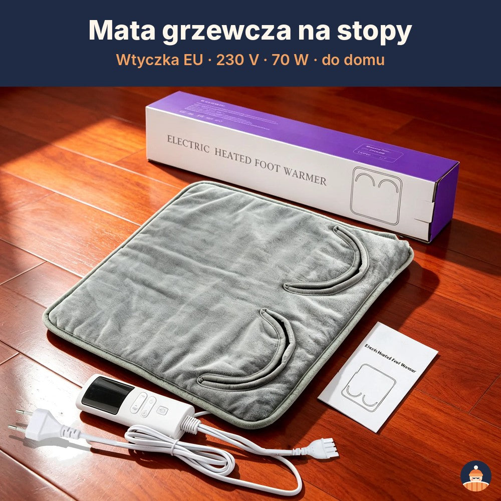 Elektryczna mata grzewcza na stopy – 9 poziomów ciepła, do prania