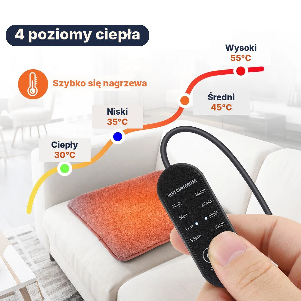 Podgrzewana nakładka na krzesło i fotel USB – 4 poziomy ciepła