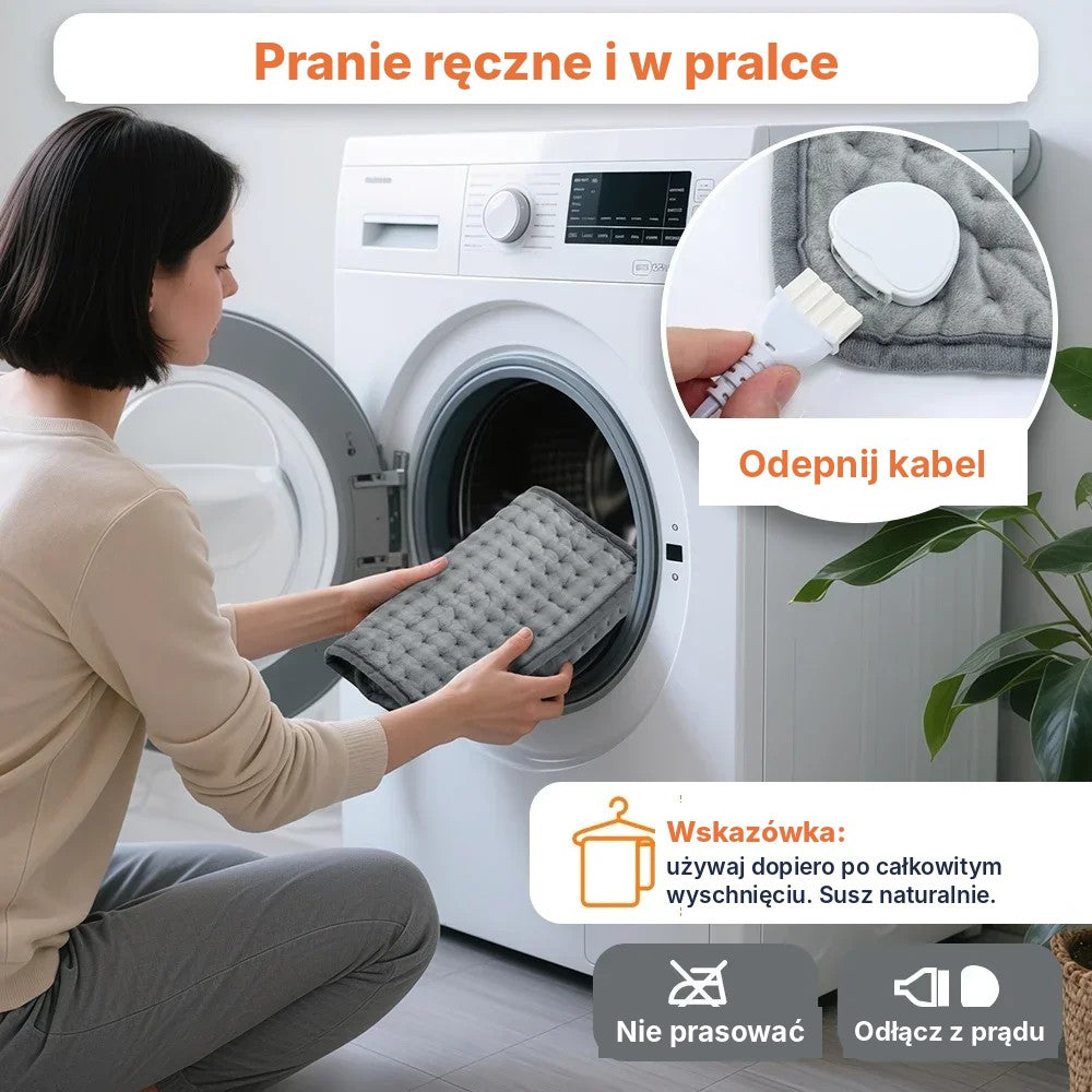 Poduszka grzewcza na kark i plecy 30×60 cm – 9 poziomów, timer