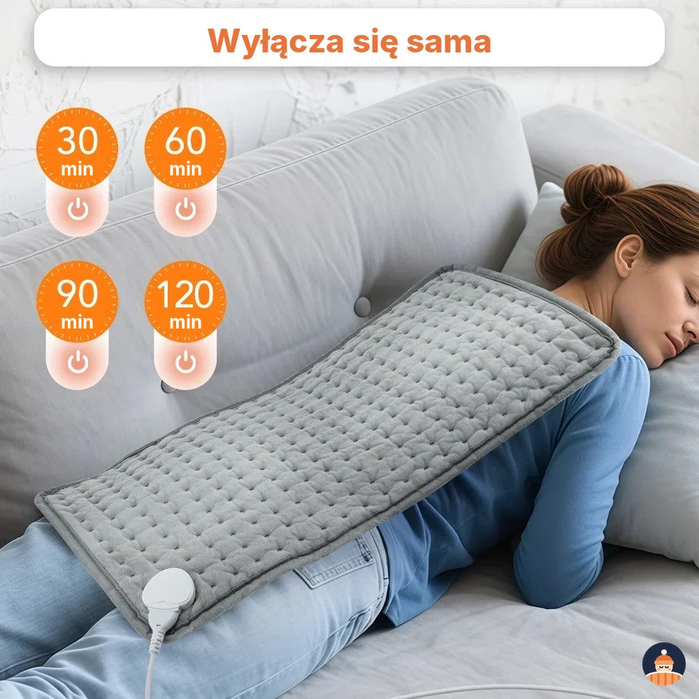 Poduszka grzewcza na kark i plecy 30×60 cm – 9 poziomów, timer
